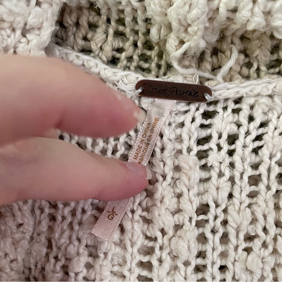 Free People Seaside Stripe Boucle Hooded Cardigan Sweater Open Knit L Large - Picture 10 of 11